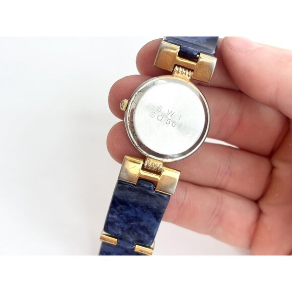 Vienna Blue & Gold T Mother of Pearl Dial Vintage Wristwatch - 24mm - WORKS! - Picture 5 of 10